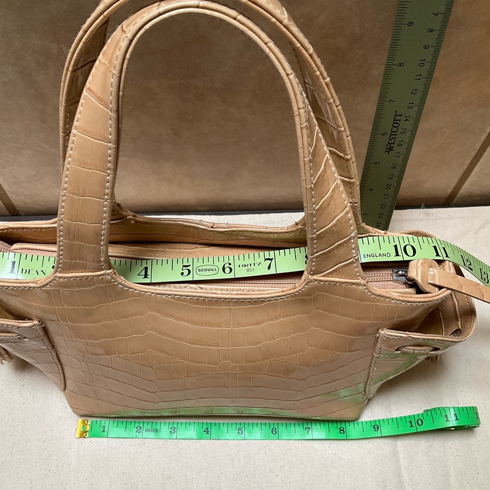 UNBRANDED TAN beige/light brown  mini purse Tan Crocodile-Embossed Women's Bag - Picture 5 of 12